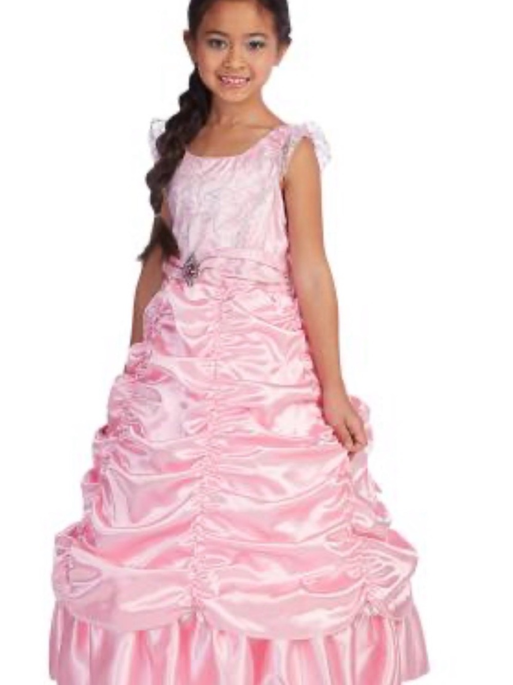 Gillian’s Closet Pink Satin Iridescent Princess Dress for Girls With Candies 7/8